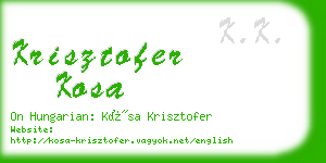 krisztofer kosa business card